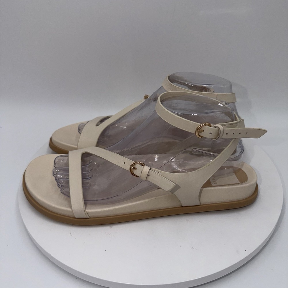 Dolce Vita Women's Darlis Strappy Ankle Wrap Sandals Ivory Summer Size 9